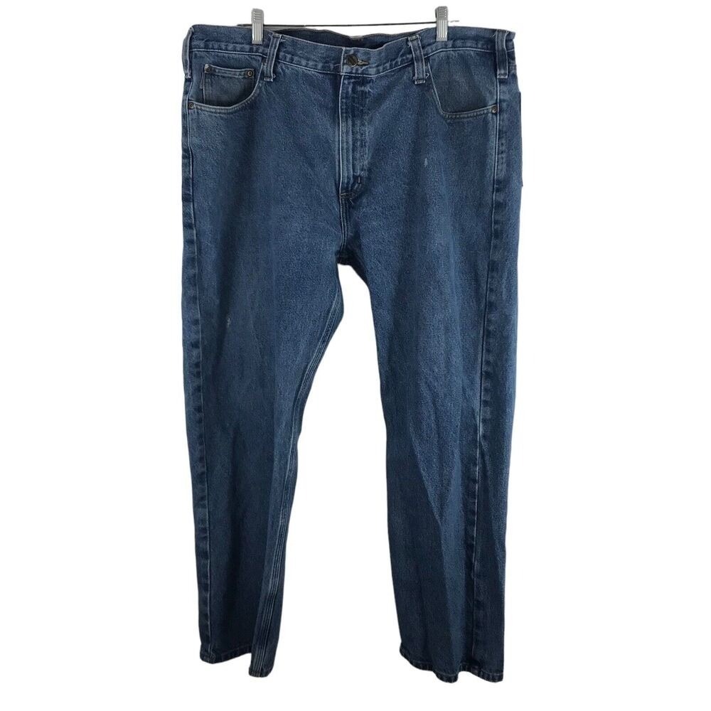 Carhartt Jeans Men's 42x30 Work Heavy Duty Blue Denim 100% Cotton Distressed